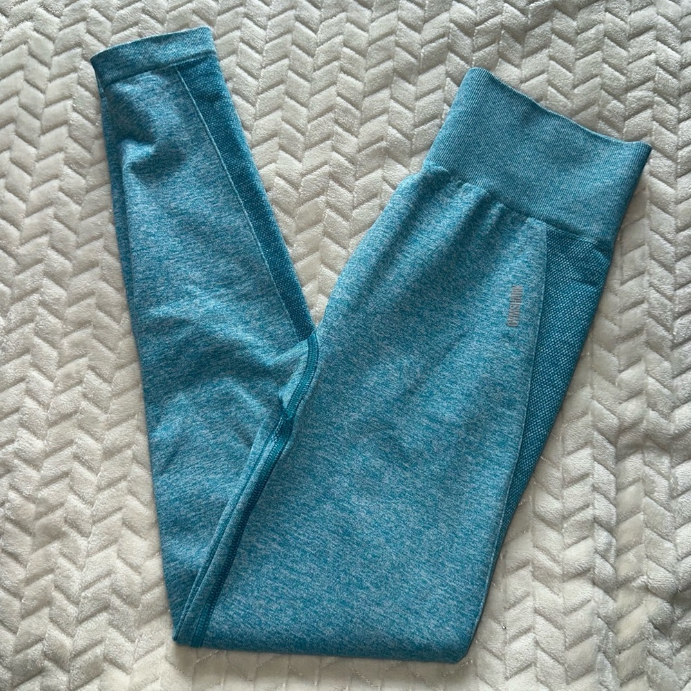 Gymshark Womens Seamless Full Length Leggings Blue 26” Inseam Size Medium